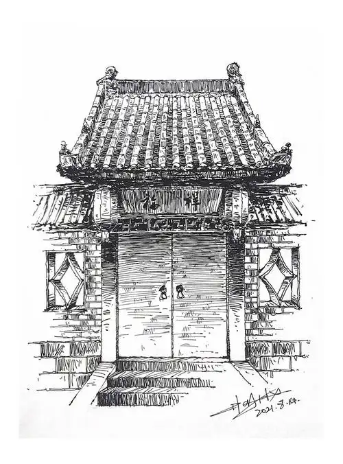 古建筑速写|纯艺术|绘画|zhang皓熙 - 原创作品 - 站酷 (zcool)