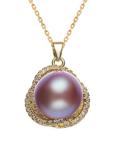 天然淡水爱迪生珍珠吊坠镶嵌紫珠首饰送礼大气ivychow浪漫星轨