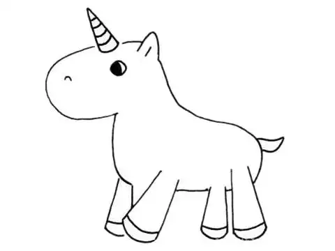【独角兽简笔画】简单的独角兽简笔画步骤图解教程及图片大全