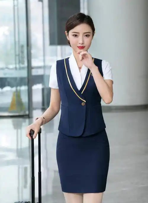 南航空姐制服职业女装夏季马甲套裙艺考酒店前台美容师工作服