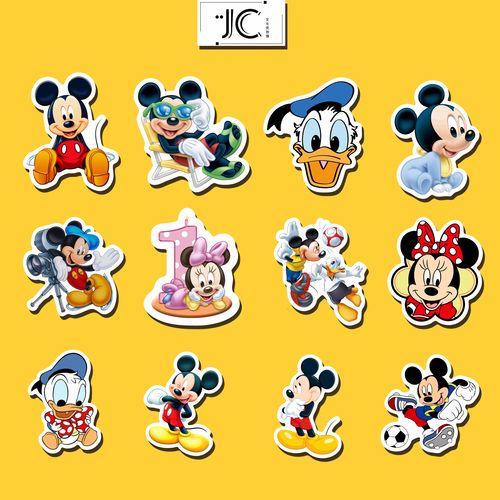 50张米奇米妮卡通贴纸可爱米老鼠行李箱笔记本手账pvc防水贴纸