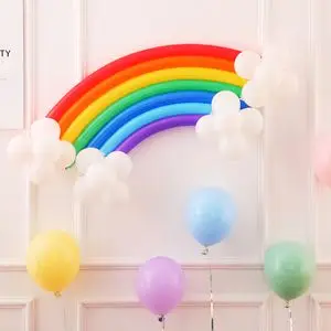 宝宝生日装饰场景布置婚房婚礼派对彩虹气球套餐背景墙创意网红