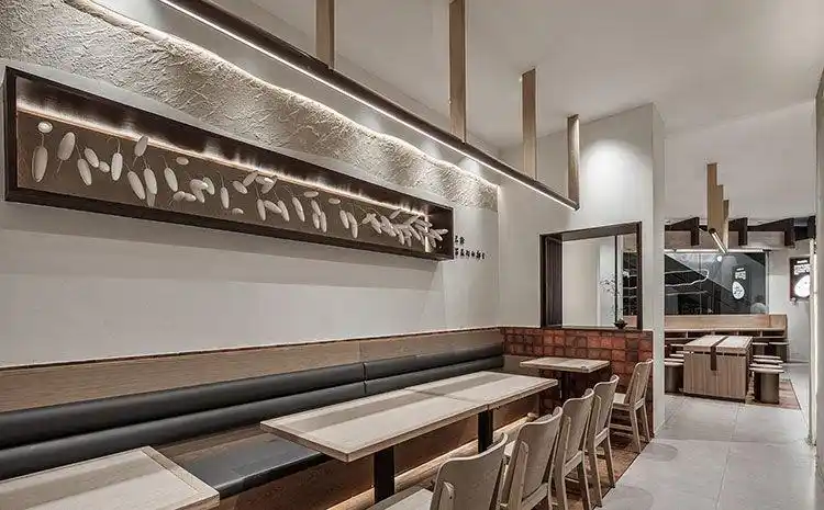 装修|自然舒适的面馆设计装修效果图案例-餐饮店装修-卓创建筑装饰