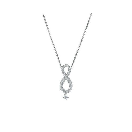 施家王一博同款满钻八字项链永恒爱意锁骨链爱无尽y型伸缩扣调节