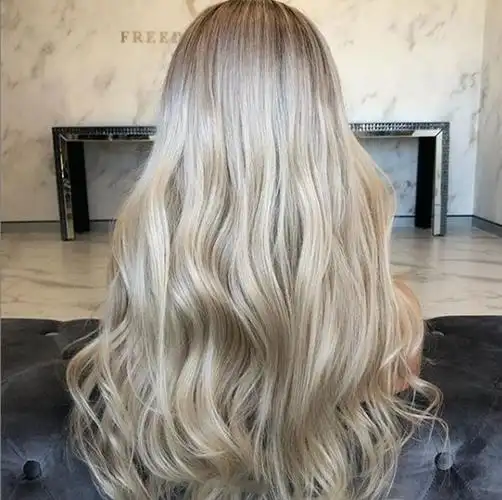 灰金发人发全蕾丝假发与婴儿头发为性感女性 - buy 灰金色人发假发