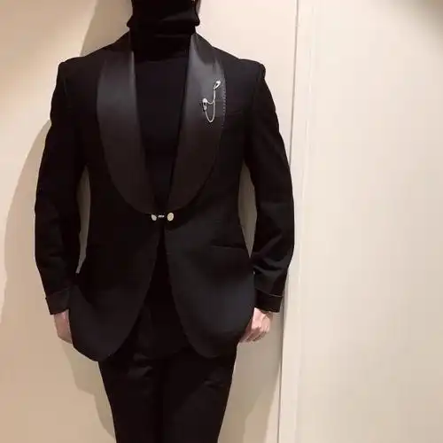 英伦风商务正装西装男士痞帅结婚礼服宴会新郎感西服套装-阿里巴巴