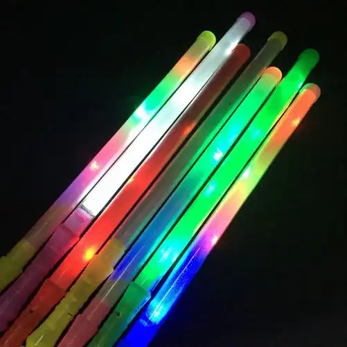 演唱会助威道具电子彩虹棒led中号荧光棒七彩发光棒闪光棒包邮批