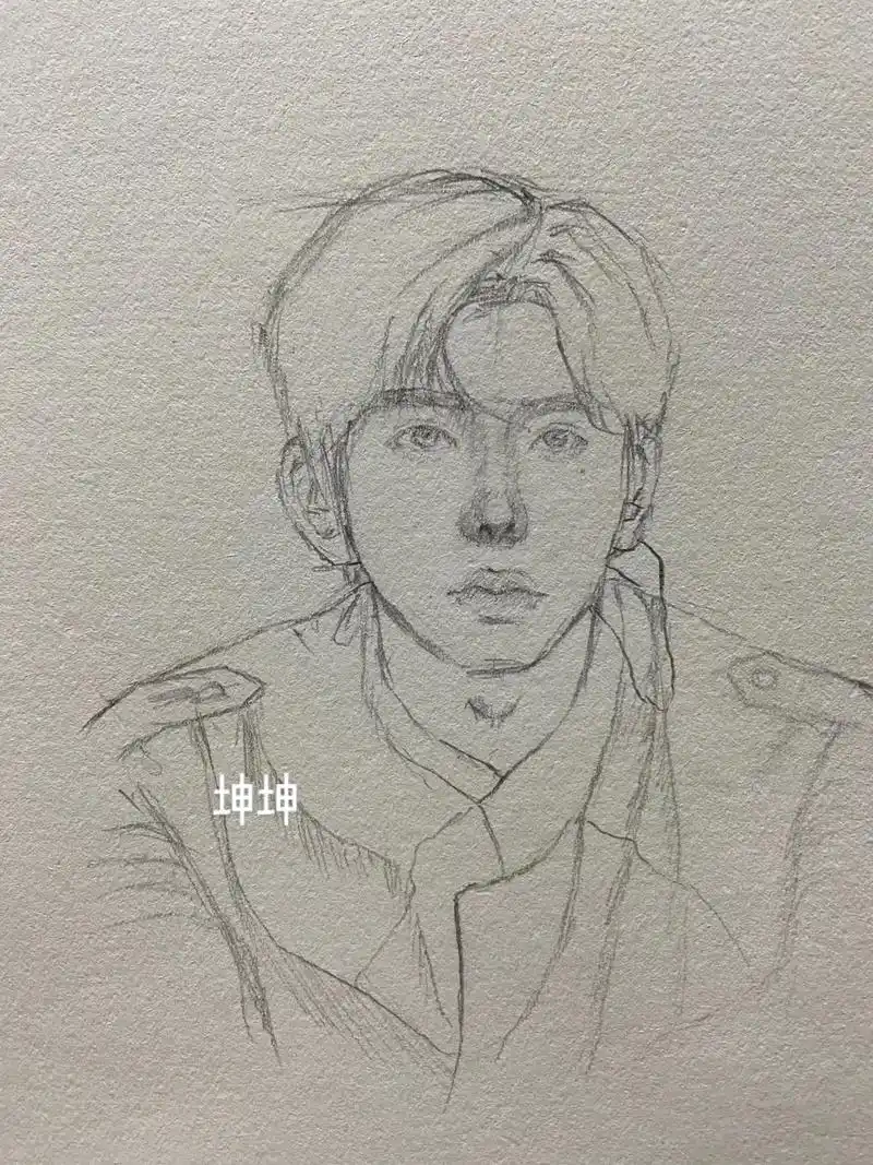 #手绘 #画渣日常 #人物肖像 #蔡徐坤#每日一画 小黑子 - 抖音