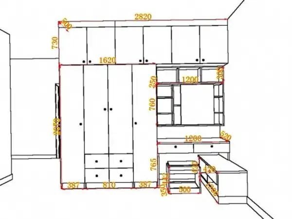 四门衣柜设计图