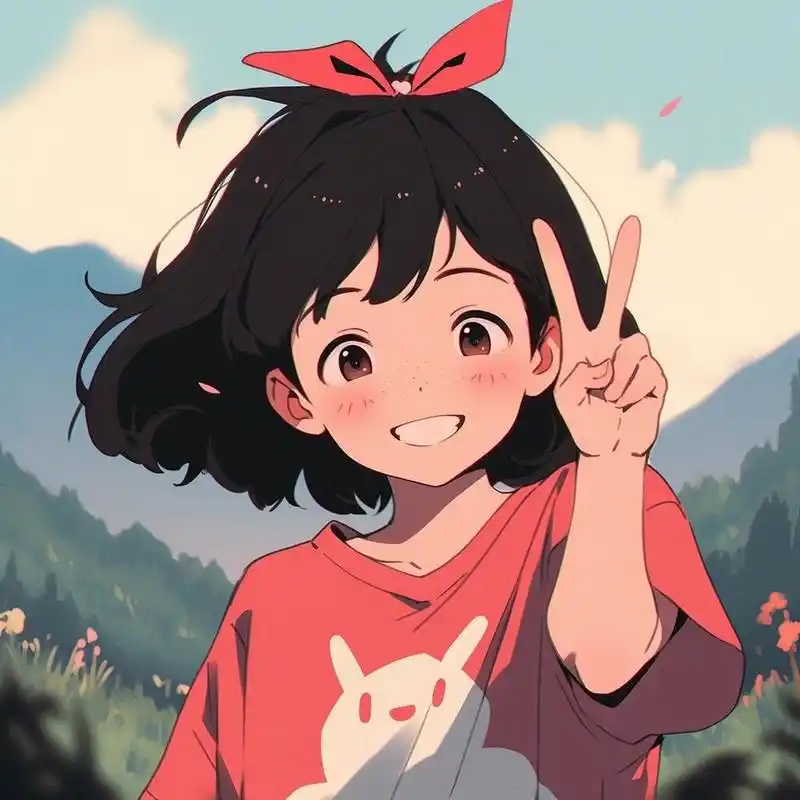 旧漫头像|比耶的女孩运气不会太差