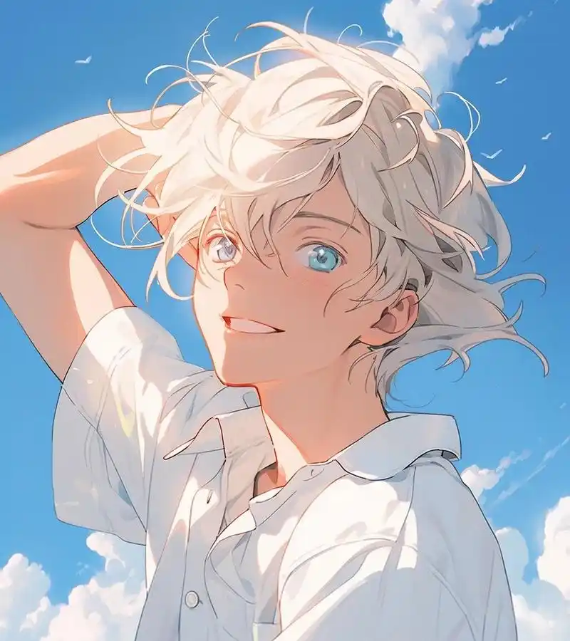 简约男生头像 i 治愈系头像 治愈系阳光男头,蓝色系,治愈系