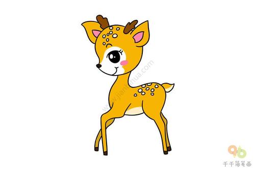 Q版梅花鹿简笔画画法