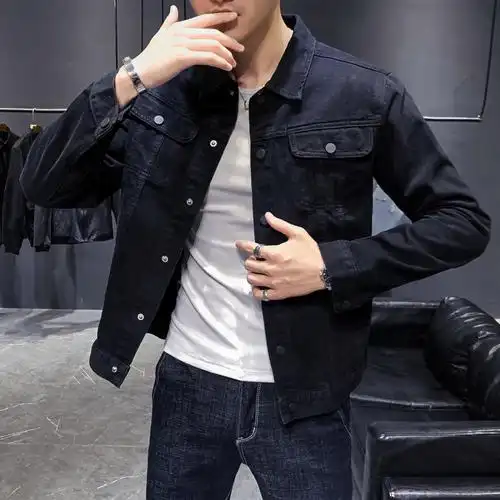 hlcoman牛仔外套男潮牌春秋男装褂子休闲牛仔衣韩版修身潮流百搭男士