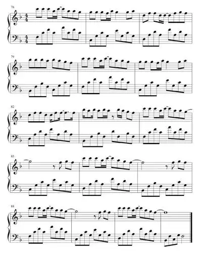 高清钢琴谱少年