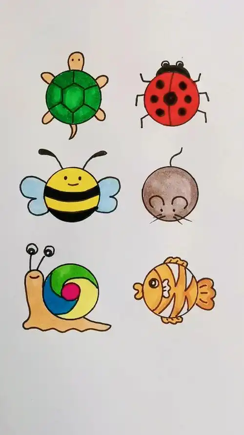 用圆形画小动物 儿童简笔画