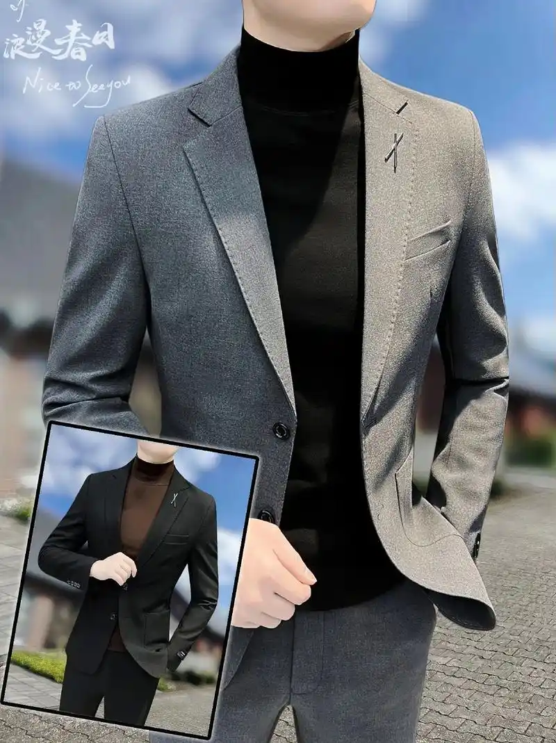 痞帅高级感西装男商务正装,2024新款