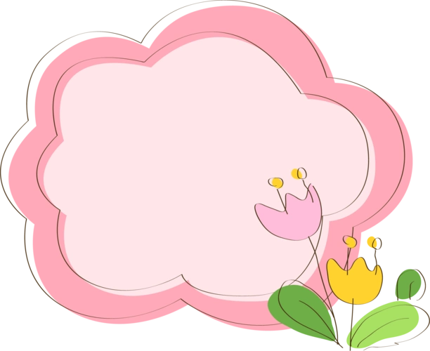 卡通手绘花朵粉色边框图片