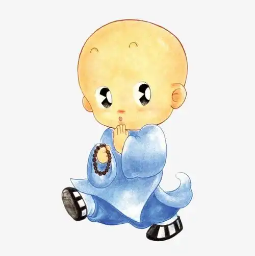 可爱卡通呆萌小和尚_素材_巧艺网