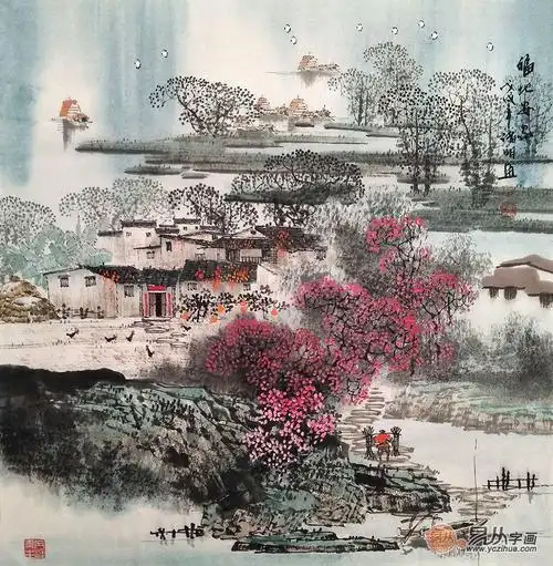诸明最新江南山水画《福地安家》(作品来源:易从网)