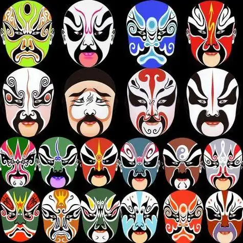 京剧脸谱简笔画原图加涂色