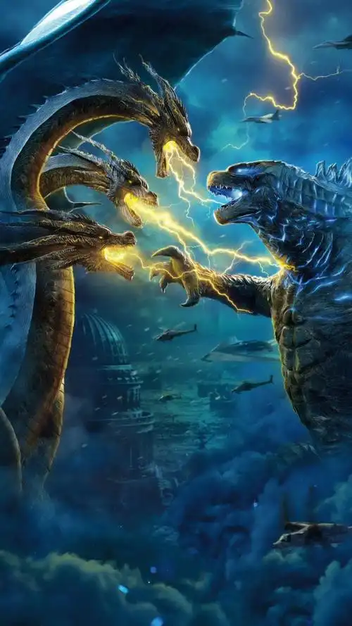 《哥斯拉2:怪兽之王》基多拉电闪雷鸣哥斯拉,高清图片,手机壁纸