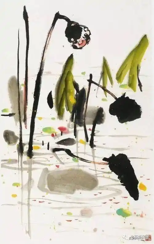 残荷枯叶立寒塘——十大名家画残荷_吴冠中