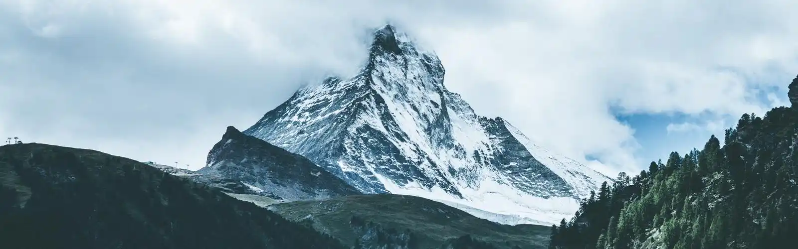 3840x1200 双屏全景山,高峰,下雪,云,雾 壁纸, 图片