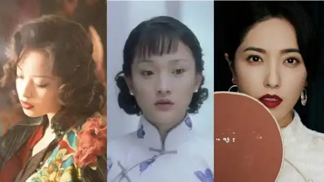 倪妮在《金陵十三钗》中的玉墨一袭复古旗袍搭配明艳妆容配以大波浪