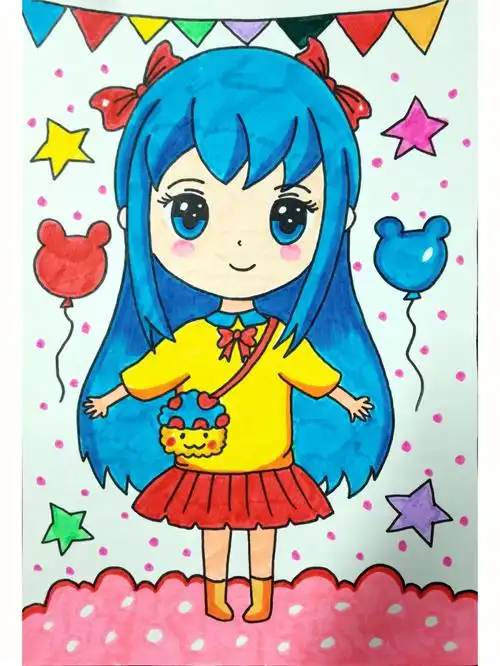 q版女孩9岁左右