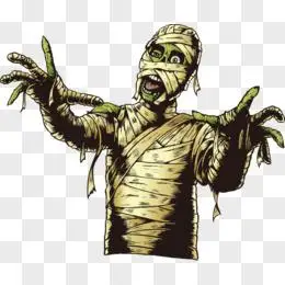 矢量卡通僵尸木乃伊