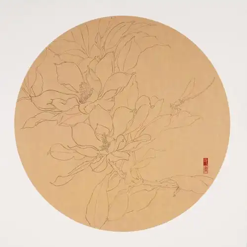 【国画花卉|白玉兰花临摹绘画分享】