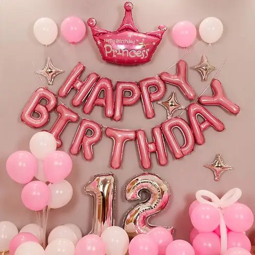 儿童周岁生日布置装饰女孩公主主题派对惊喜气球