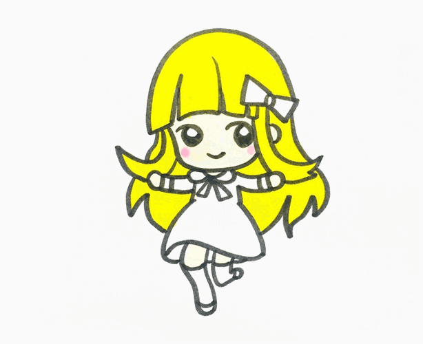 可爱的长发女孩简笔画图片 女孩怎么画