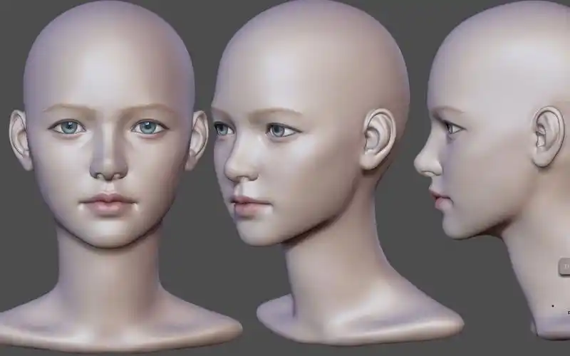 3d游戏建模:maya女性角色头部制作