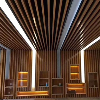 定做造型方通铝板装饰天花吊顶烤漆铝方通幕墙木纹波浪弧形铝方通