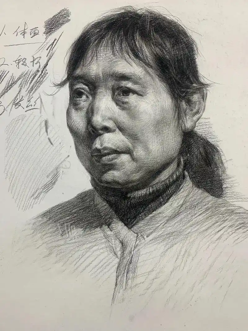 素描头像 #肖像画 #联考 #美术艺考 #素描 中间步骤忘 - 抖音