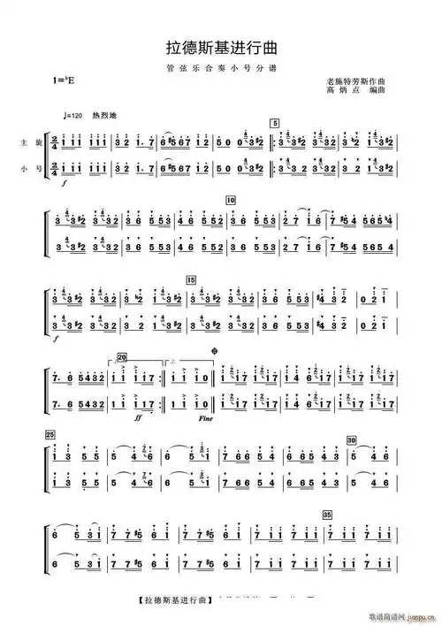 拉德斯基进行曲小号分谱