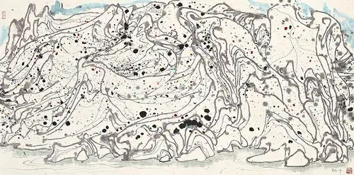 吴冠中线描作品 山峦 高清欣赏