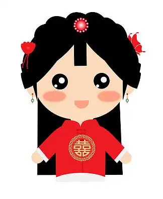 中式婚纱可爱小姑娘