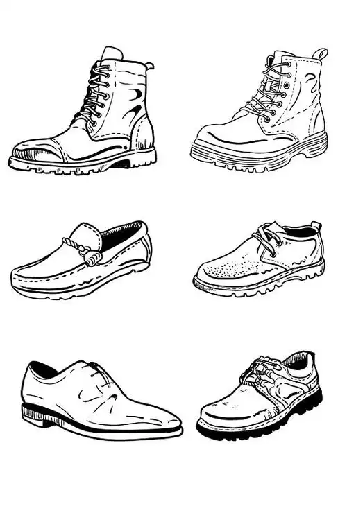 男士皮鞋手绘线稿