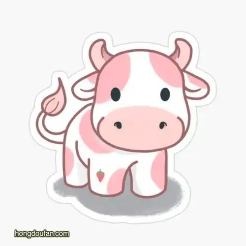 超级可爱的粉红色草莓牛要如何画