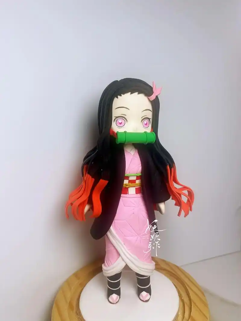 可可爱爱祢豆子#鬼灭之刃 #祢豆子 #粘土手工 #粘土手办 - 抖音