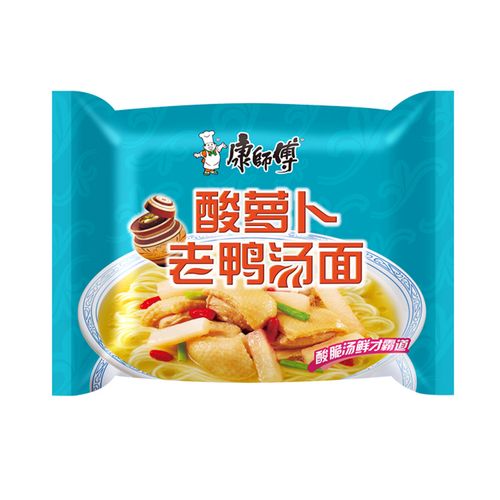 康师傅酸萝卜老鸭汤面107g方便面速食美味泡面24袋整箱