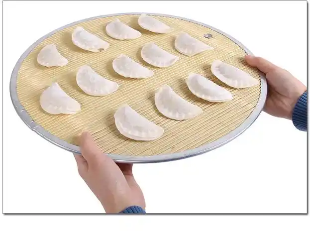 多层饺子盖帘家用放饺子托盘篦子竹编大尺寸隔热垫竹垫防烫饺子帘