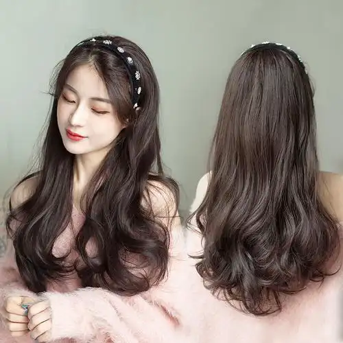 唐妮假发女长发懒人发箍假发女大波浪半头套气质自然无痕长卷发全