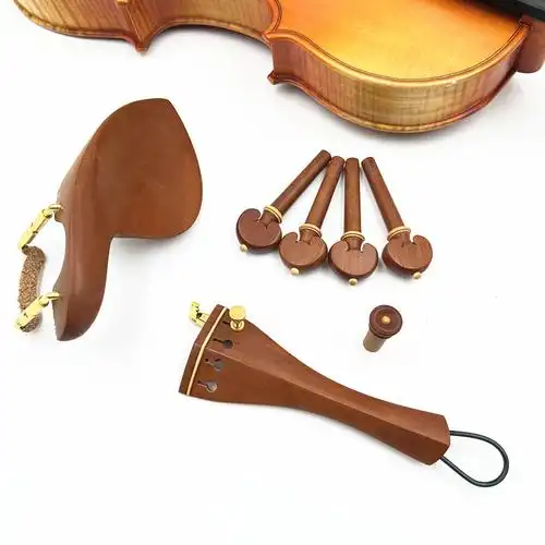 小提琴配件整套枣木件腮托尾柱弦轴拉弦微调尾绳拉弦板