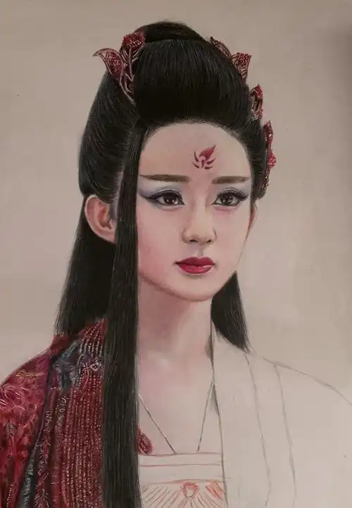 彩铅手绘妖神花千骨