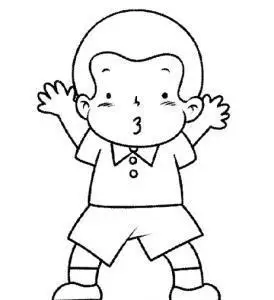 《侧身站立的男孩》小精灵儿童网站人物简笔画站立的男孩画画网六一