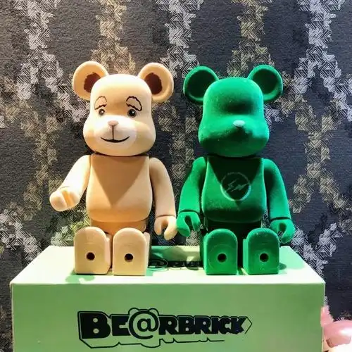bearbrick暴力熊400闪电藤原浩展展示陈冠希积木熊摆件潮玩盲盒