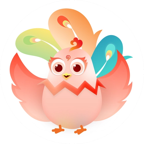 凤凰 五彩鸟 卡通形象 logo